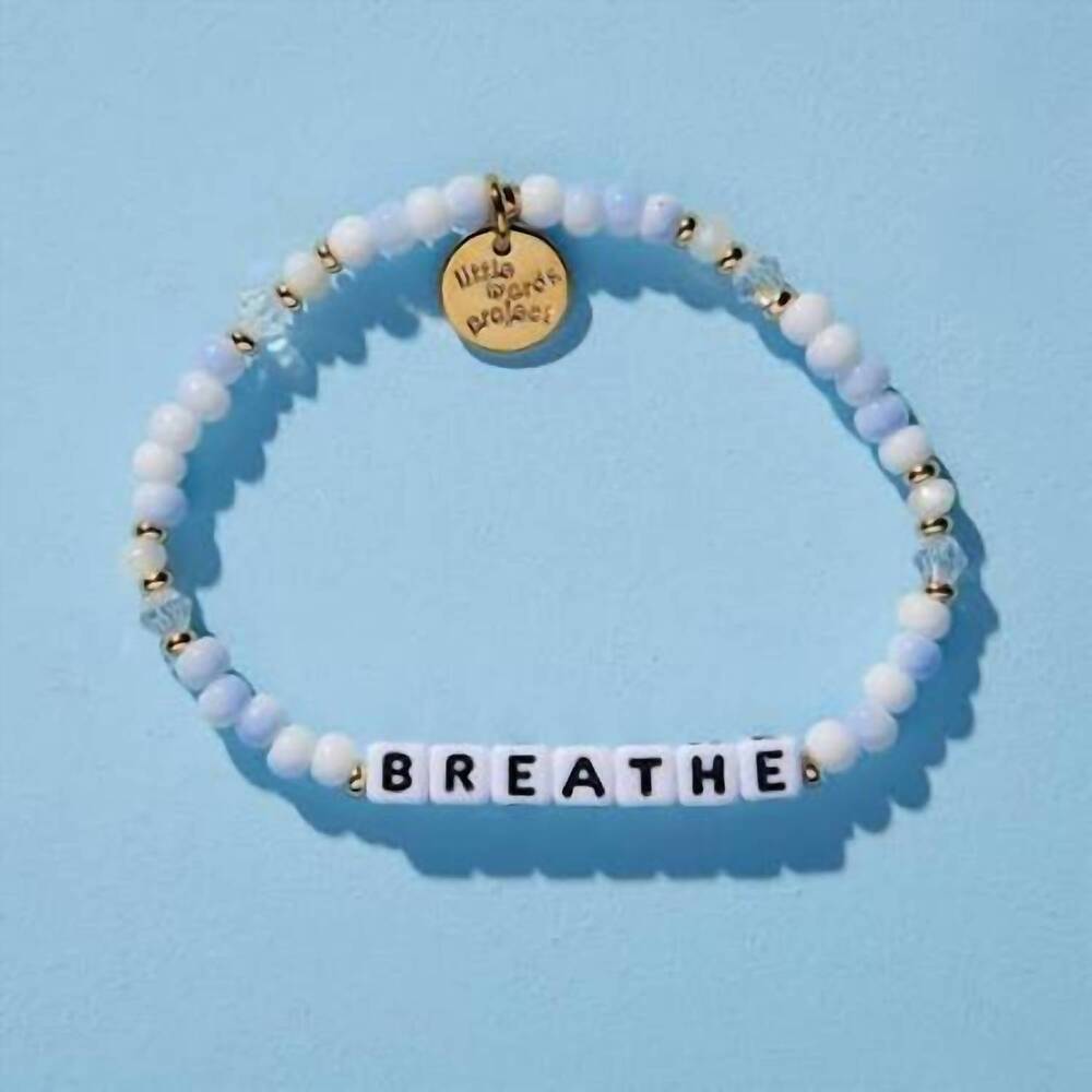 NEW LITTLE WORDS PROJECT breathe bracelet in white/blue